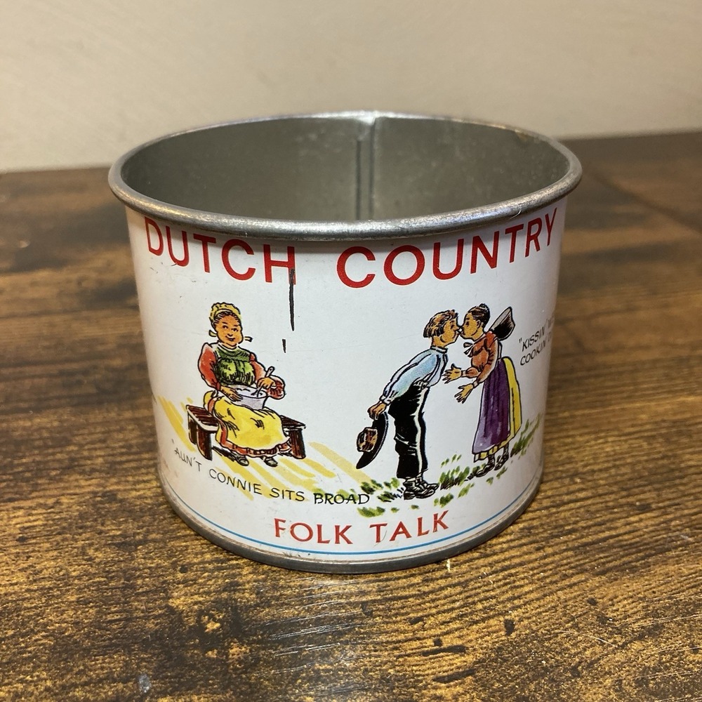 Vintage Soldier Style Tin Drinking Mess Cup Mug Primitive Amish PA Dutch Design